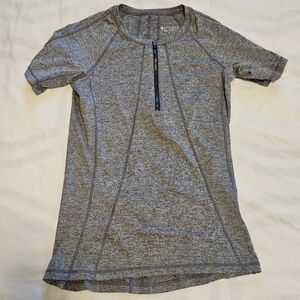 Athleta Gray Quarter Zip Pacifica UPF Top